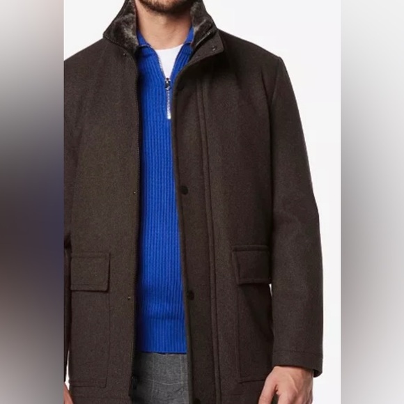 Andrew Marc Hickory Coat Jacket mens size S-wool faux fur-NWT - Picture 3 of 5